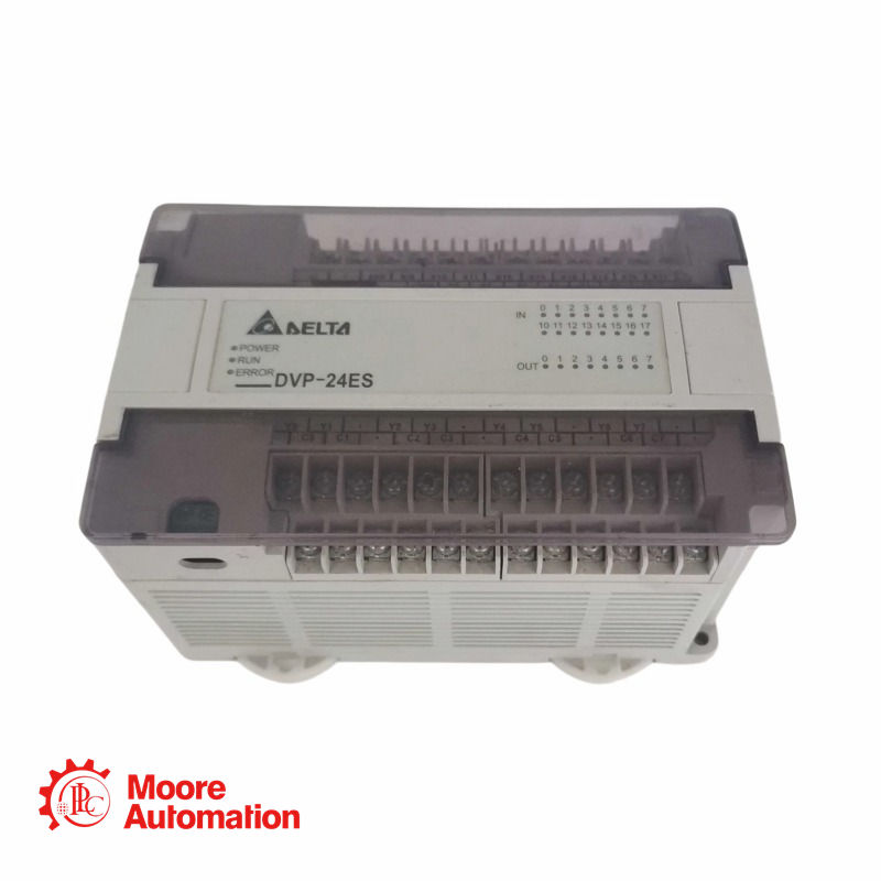 Delta DVP24ES00R2 PLC Controller with 16 Inputs and 8 Relay Outputs