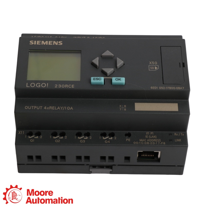Siemens 6ED1052-2MD08-0BA2 LOGO! 12/24RCEO Logic Module