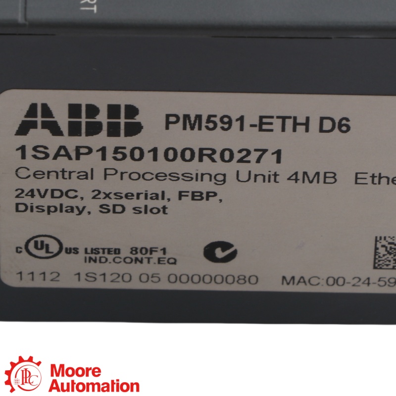 Bộ xử lý PLC ABB PM591-ETH AC500 tích hợp Ethernet