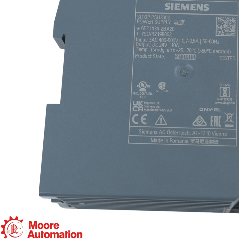 Bộ nguồn Siemens 6EP1434-2BA20 SITOP PSU300S 24 V DC 10 A