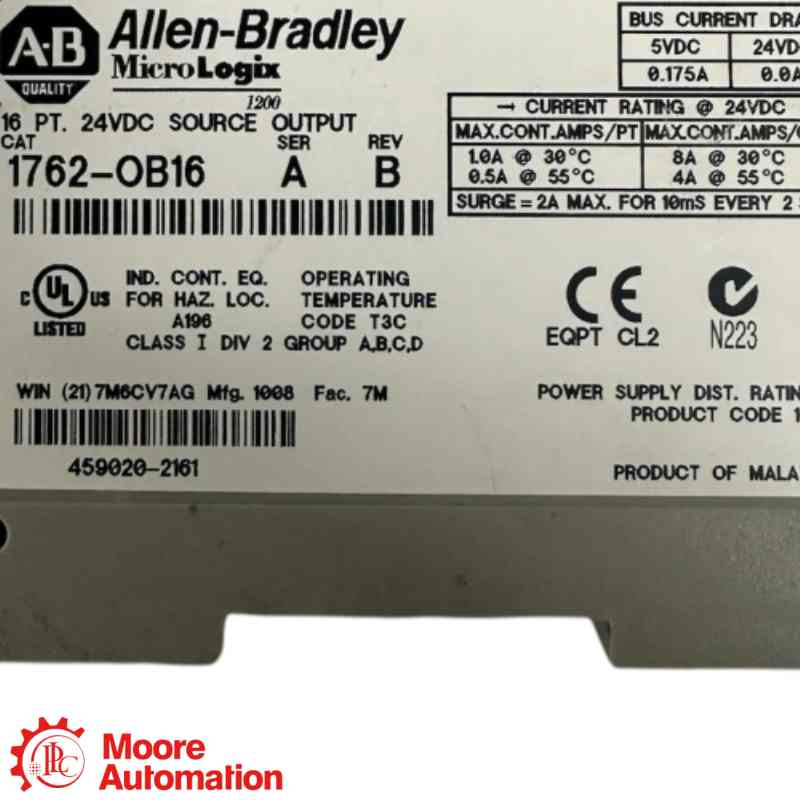 PLC 1762-OB16 16-Point 24 V DC Source Output Module
