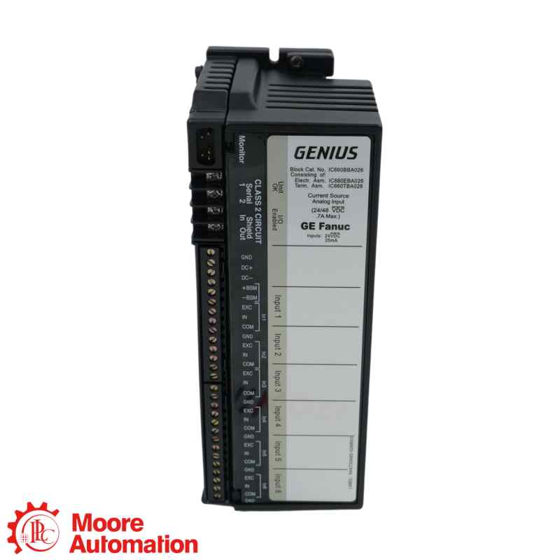 Khối tương tự nguồn dòng 6 đầu vào GE Fanuc IC660BBA026 Genius I/O